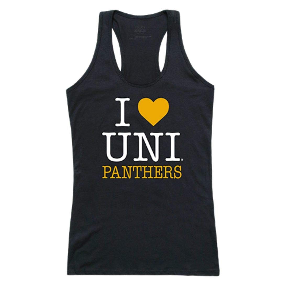 UNI University of Northern Iowa Panthers Women's Love Graphic Tank Top - Black Cotton Casual Tee for Sports Fans, Gym & Everyday Wear