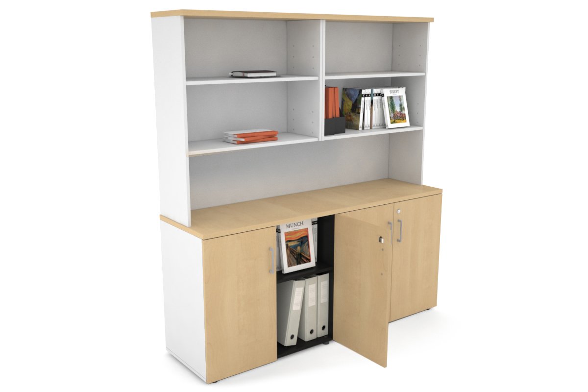 Small Storage Cabinet with Open Hutch - 63