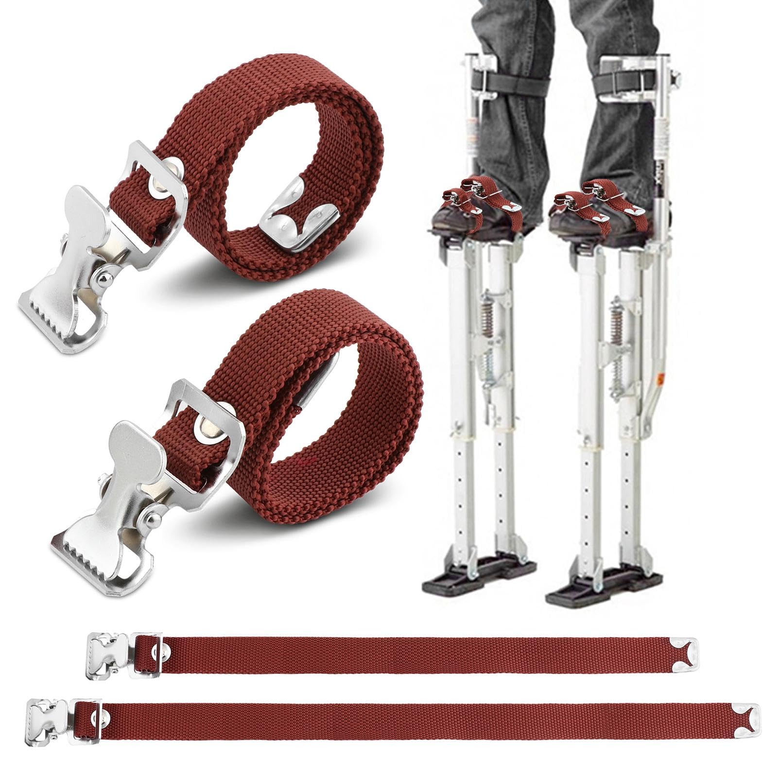 Tookie 4PCS Adjustable Drywall Stilts with Leg Band Straps Kit - Professional Leg Fixation Strap Replacement for Construction Workers & Painters - Perfect for Ceiling Work, Wall Repair & Home Renovation Projects