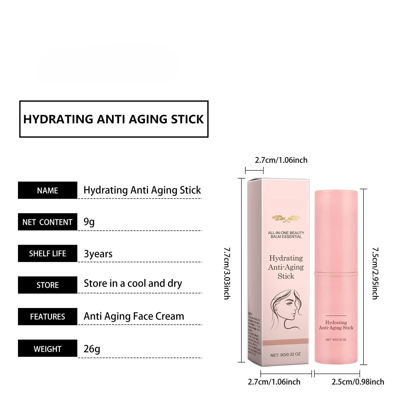 Hydrating Anti-Aging Collagen Moisturizing Stick - Wrinkle Reduction & Multi-Moisture Balm for All Skin Types | Perfect for Daily Skincare, Travel & On-The-Go Hydration
