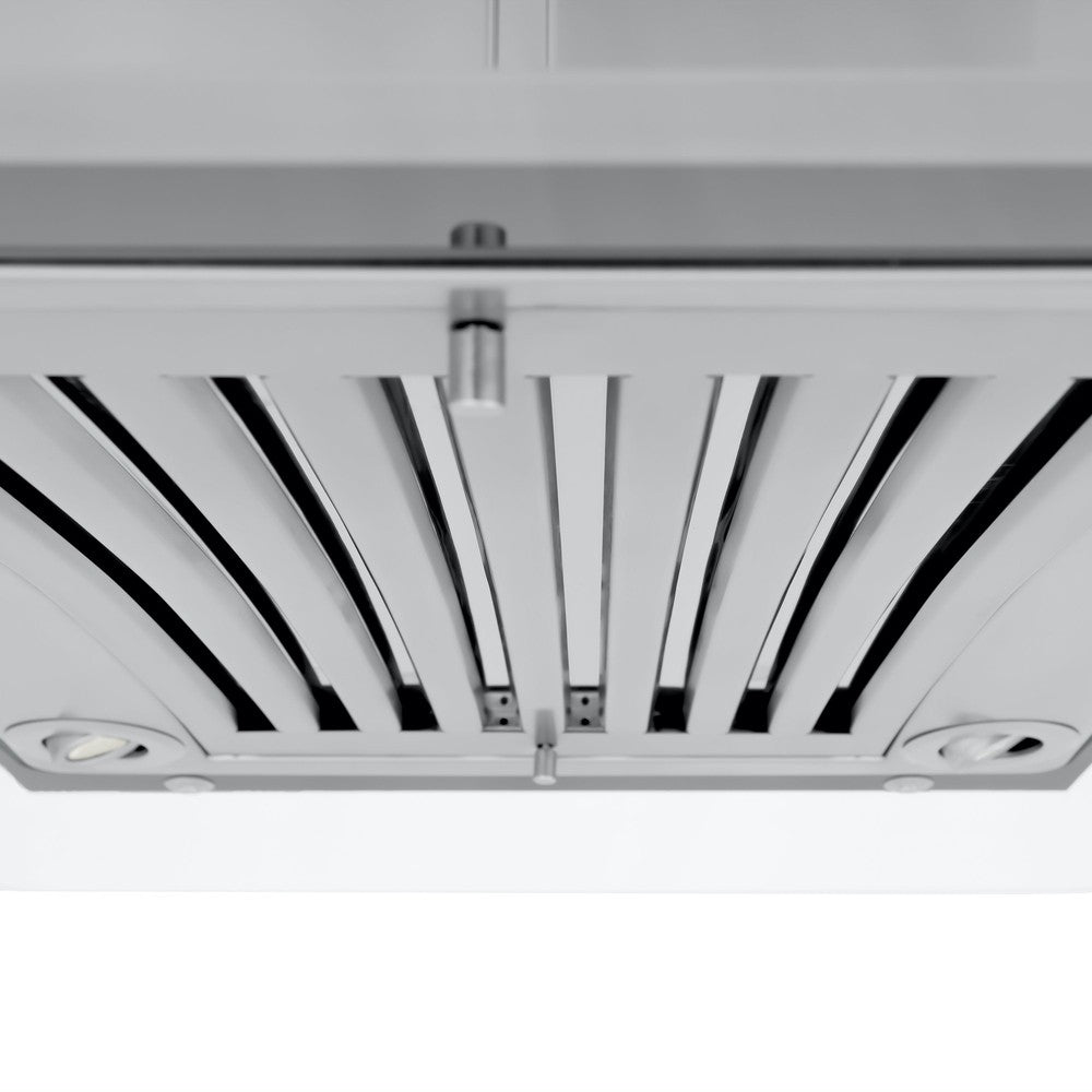 ZLINE GL9iCRN BT Stainless Steel Island Mount Range Hood with Built-in CrownSound Bluetooth Speakers - Premium Kitchen Ventilation for Modern Homes, Perfect for Cooking & Entertaining