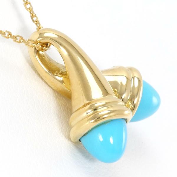 18K Yellow Gold Turquoise Necklace for Women - Handmade Bohemian Jewelry with Natural Stone - Perfect for Weddings, Parties & Everyday Wear