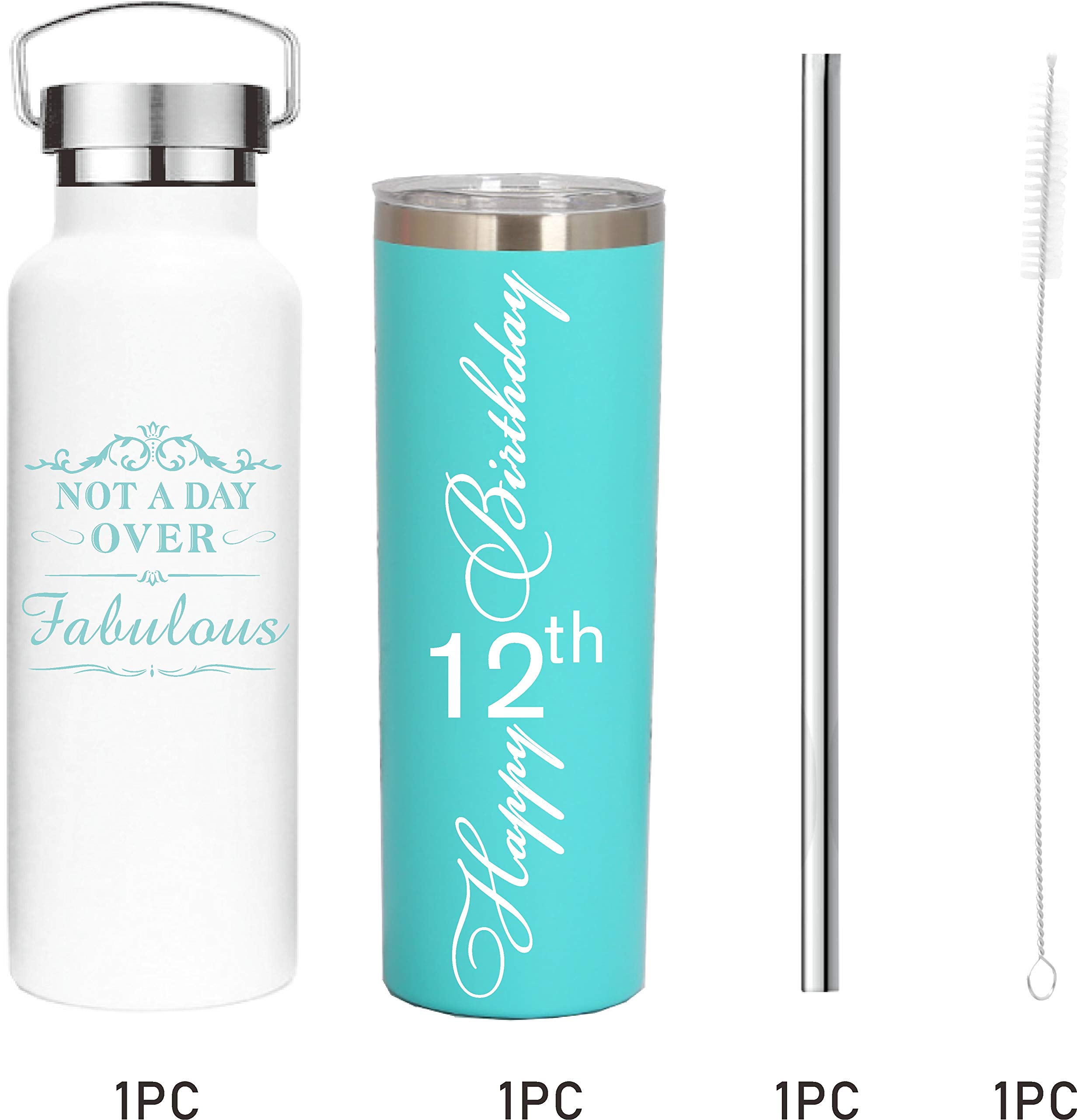 Best Birthday Gifts for 12 Year Old Girls - Insulated Tumbler Cup with Straw & Lid - Cute 12th Birthday Present for Teen Girls - Perfect for School, Sports, Parties & Everyday Use