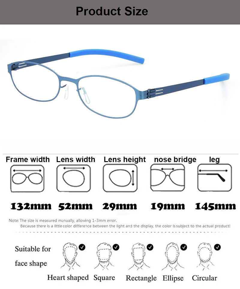 Aimee Women's Full Rim Oval Stainless Steel Eyeglasses Frame 61003 | Lightweight & Durable | Perfect for Reading, Work, and Everyday Fashion