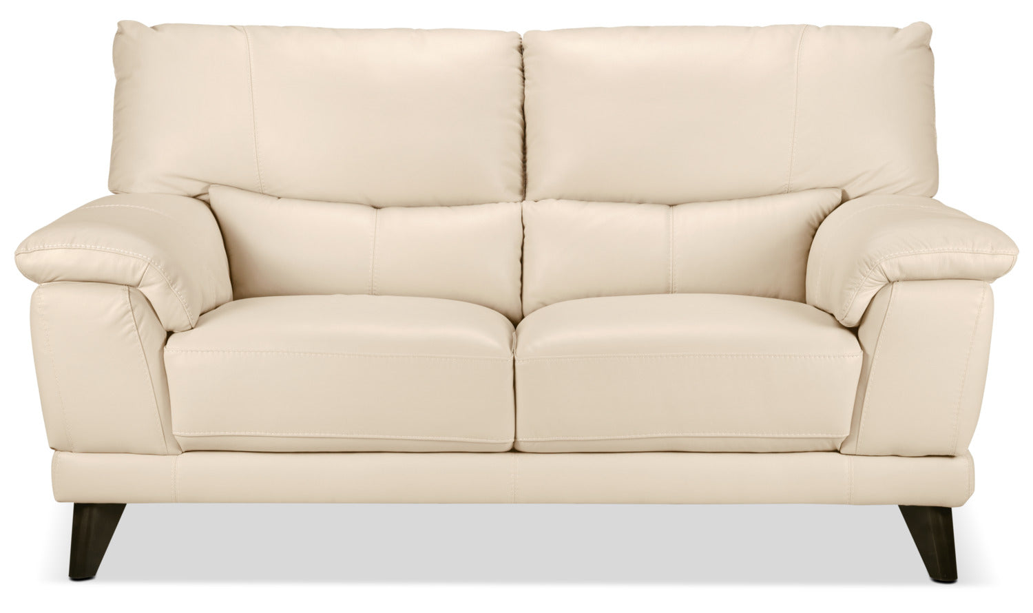 Braylon Leather Loveseat Sofa - Genuine Leather, Comfortable 2-Seater Couch in Bisque Color | Perfect for Living Room, Lounge, Office Waiting Area & Small Spaces