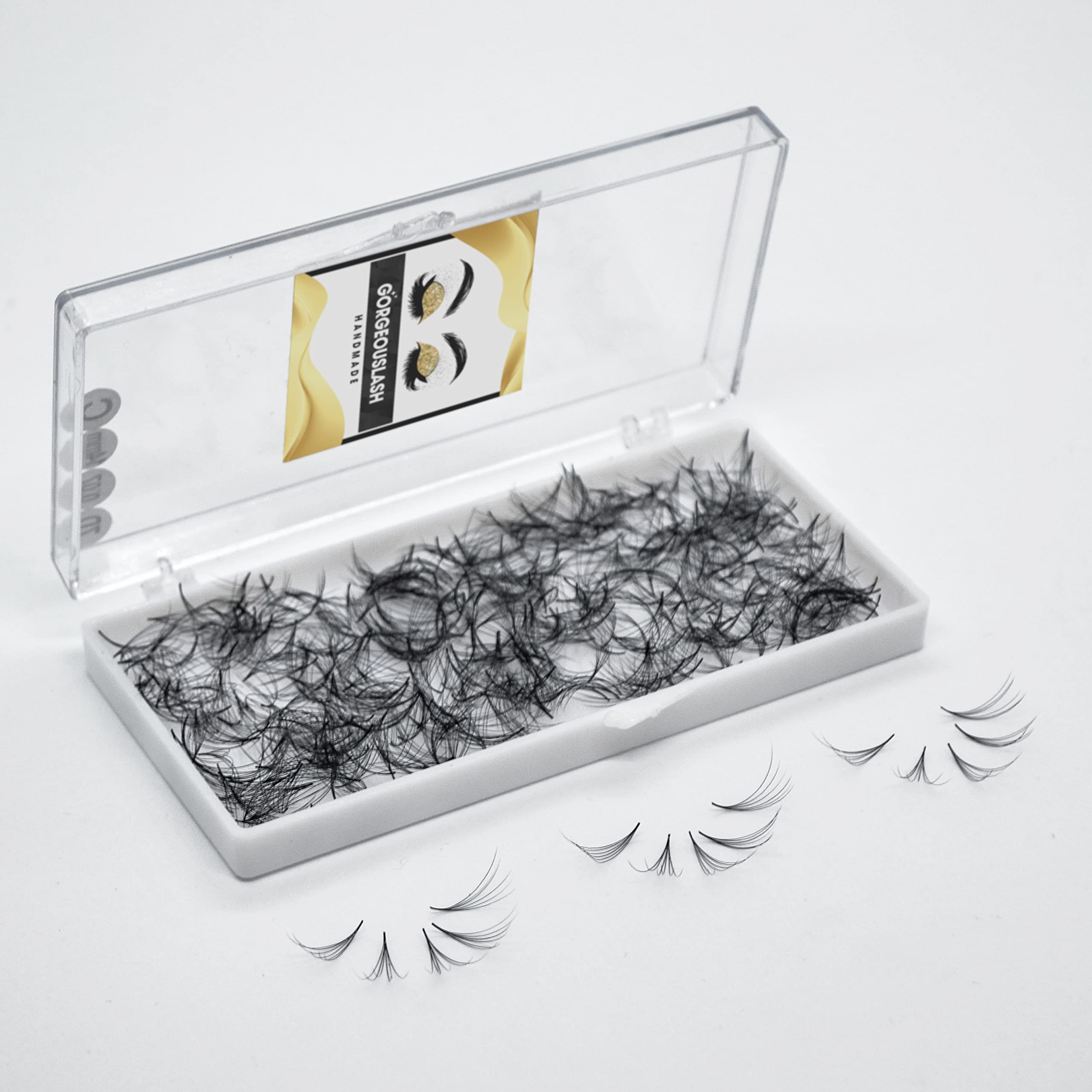 1000 Premade Eyelash Extension Fans - 10D, 8D, 7D, 6D, 5D, 4D, 3D Handmade Volume Lashes (7D Curl C - 14mm) | Professional Salon & DIY Home Use