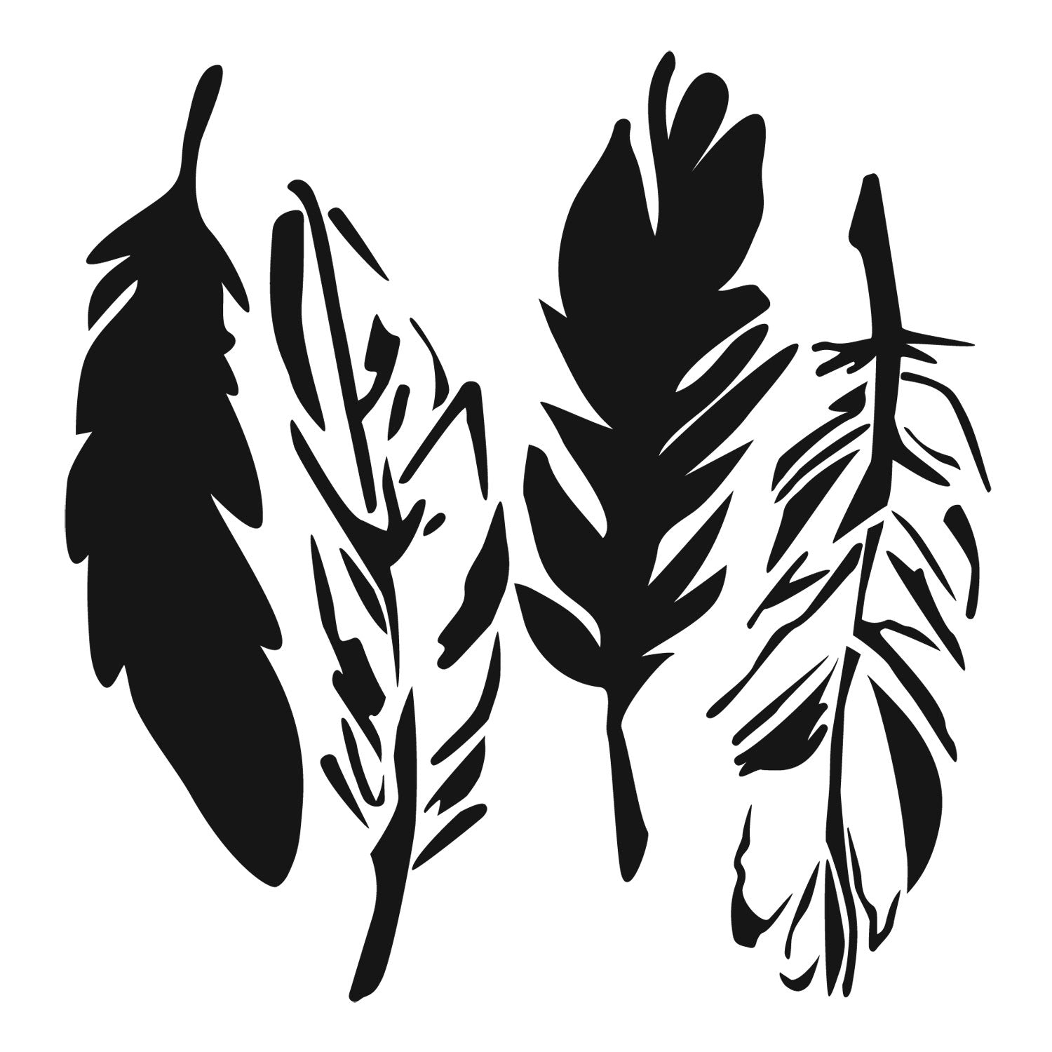 Mixed Media Stencil - Feathers Design 6x6 Inches for DIY Crafts, Scrapbooking & Home Decor