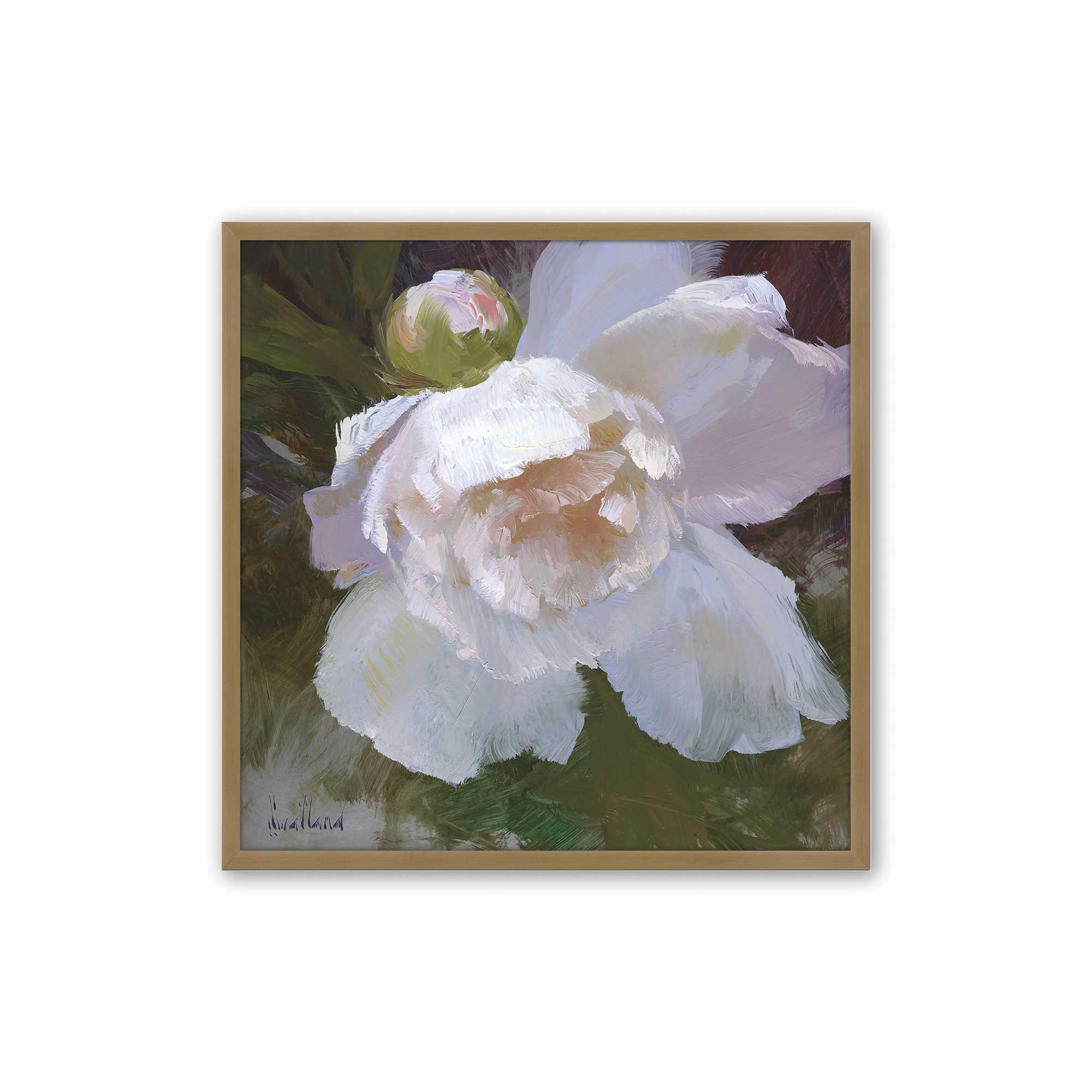 Elegant White Peony Flower Art Prints - Set of 2, Framed Wall Decor for Living Room, Bedroom & Office - Perfect for Home Decor & Wedding Gifts