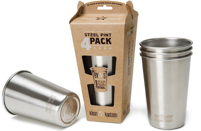 Klean Kanteen 16oz Stainless Steel Cups - Set of 4, BPA-Free, Insulated, Reusable Water Bottles for Hot & Cold Drinks - Perfect for Camping, Hiking, Gym, Office & Outdoor Activities