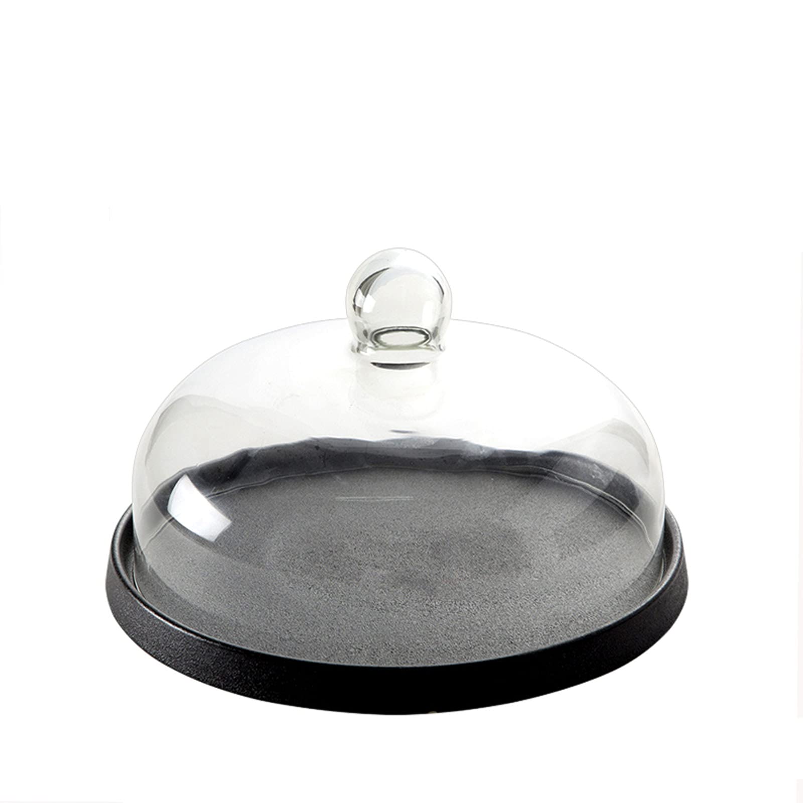 9/11-Inch Black Porcelain Cake Stand with Glass Dome Lid - Multi-Functional Serving Platter for Cupcakes, Desserts, and Party Decor - Elegant Display for Weddings, Birthdays, and Tea Parties