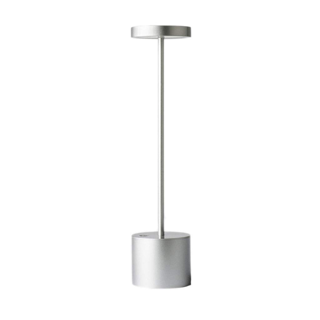 Modern LED Bar Table Lamp - Rechargeable Portable Battery Desk Light for Dining Room, Restaurant & Home Decor - Silver Finish | Perfect for Nightstands, Living Rooms & Bedside Lighting