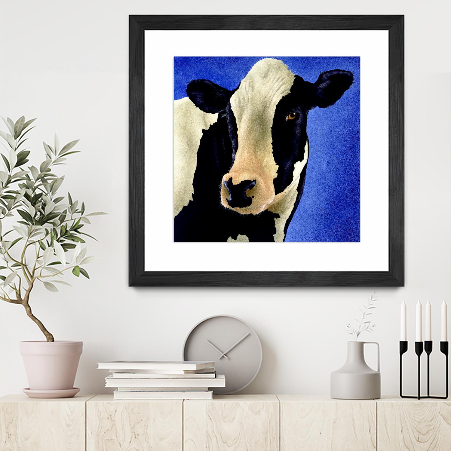 Blue Moo Moo Cow Print T-Shirt - Soft Cotton Casual Top for Women & Men | Perfect for Farm Visits, Country Themed Parties & Everyday Wear