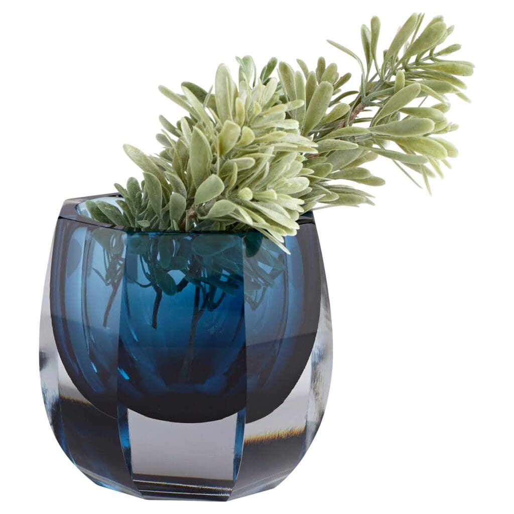 Cyan Design 11253 Azure Opulence Vase - Blue & Clear Glass Small Decorative Vase for Home Decor, Wedding Centerpiece, Gift Idea