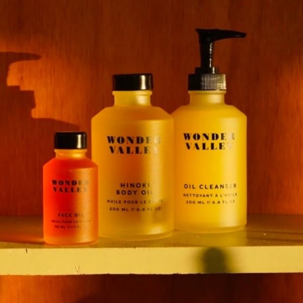 WONDER VALLEY Hinoki Body Oil - Vegan & Cruelty-Free Moisturizer for All Skin Types | Deep Hydration & Skin Repair (6.8 fl oz/200ml) | Perfect for Dry Skin Care & Aromatherapy Relaxation