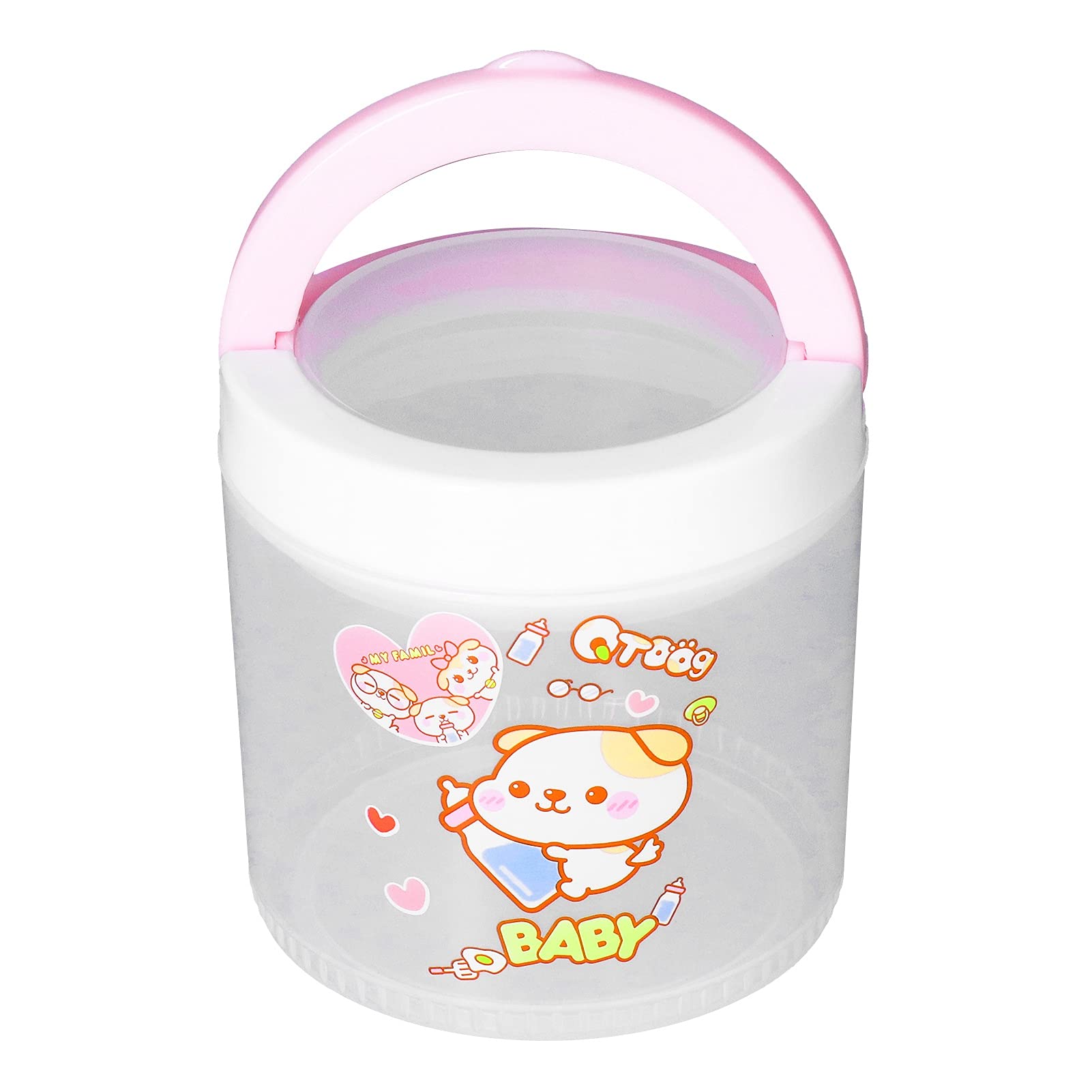 Portable Baby Formula Dispenser - BPA Free Milk Powder Container with 3 Compartments | Travel-Friendly Infant Feeding Storage for Formula, Snacks, Fruits & Nuts | Ideal for Daycare, Outings & On-the-Go Parents (Pink)