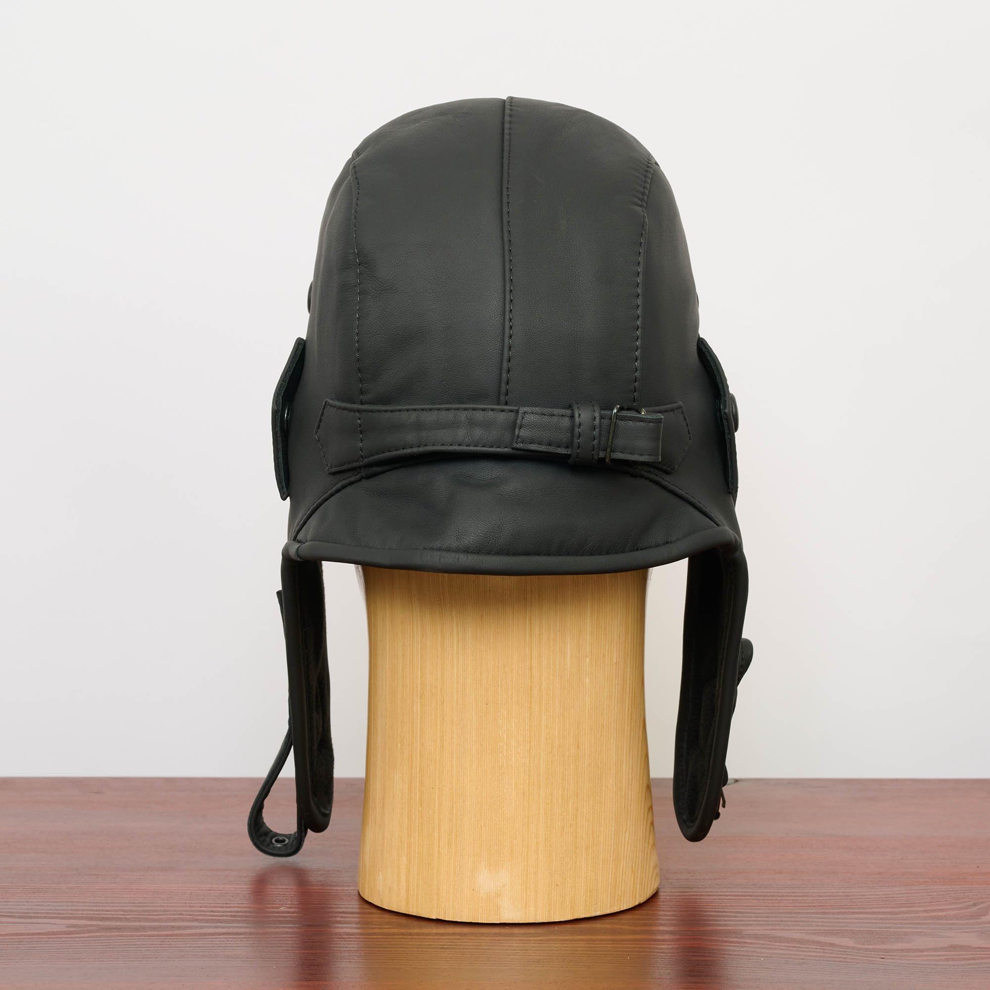 Sterkowski Karelia Genuine Leather Aviator Trapper Hat - Winter Pilot Cap for Men - Warm Fur Lined Flying Helmet for Cold Weather & Outdoor Adventures
