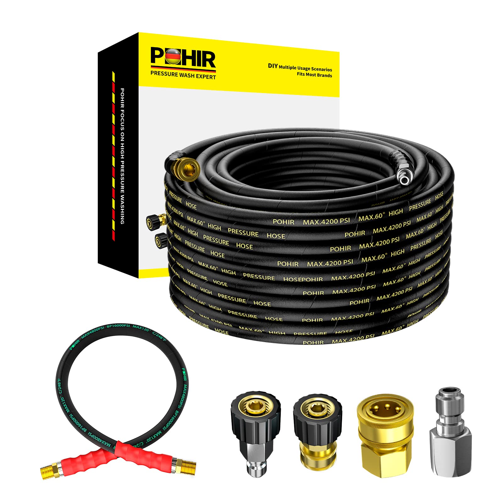 High Pressure Washer Hose 3/8