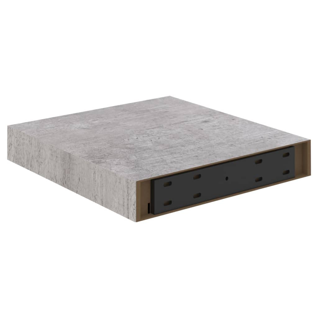 Modern Floating Wall Shelf - Concrete Gray MDF Wall Mounted Storage Shelf (9.1
