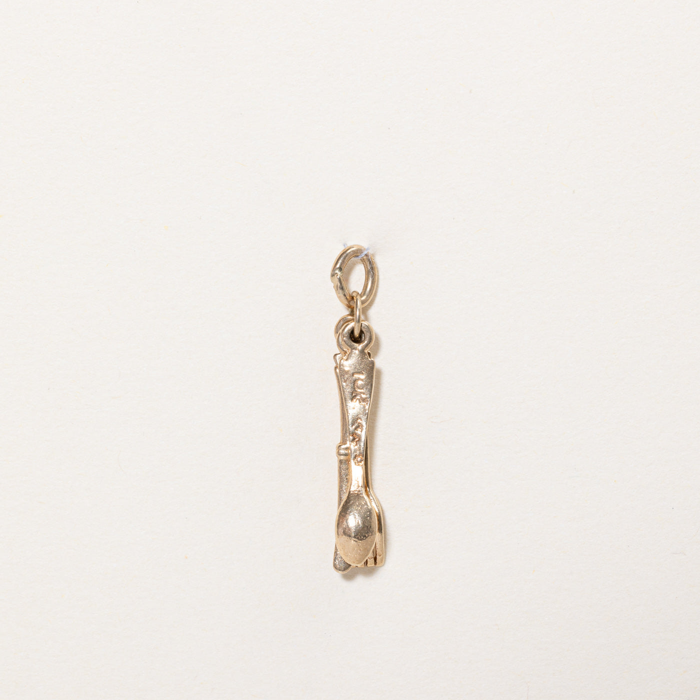 10K Yellow Gold Cutlery Charm Pendant - Elegant Spoon & Fork Necklace for Women - Perfect for Cooking Enthusiasts, Bridal Shower Gifts, and Jewelry Collectors