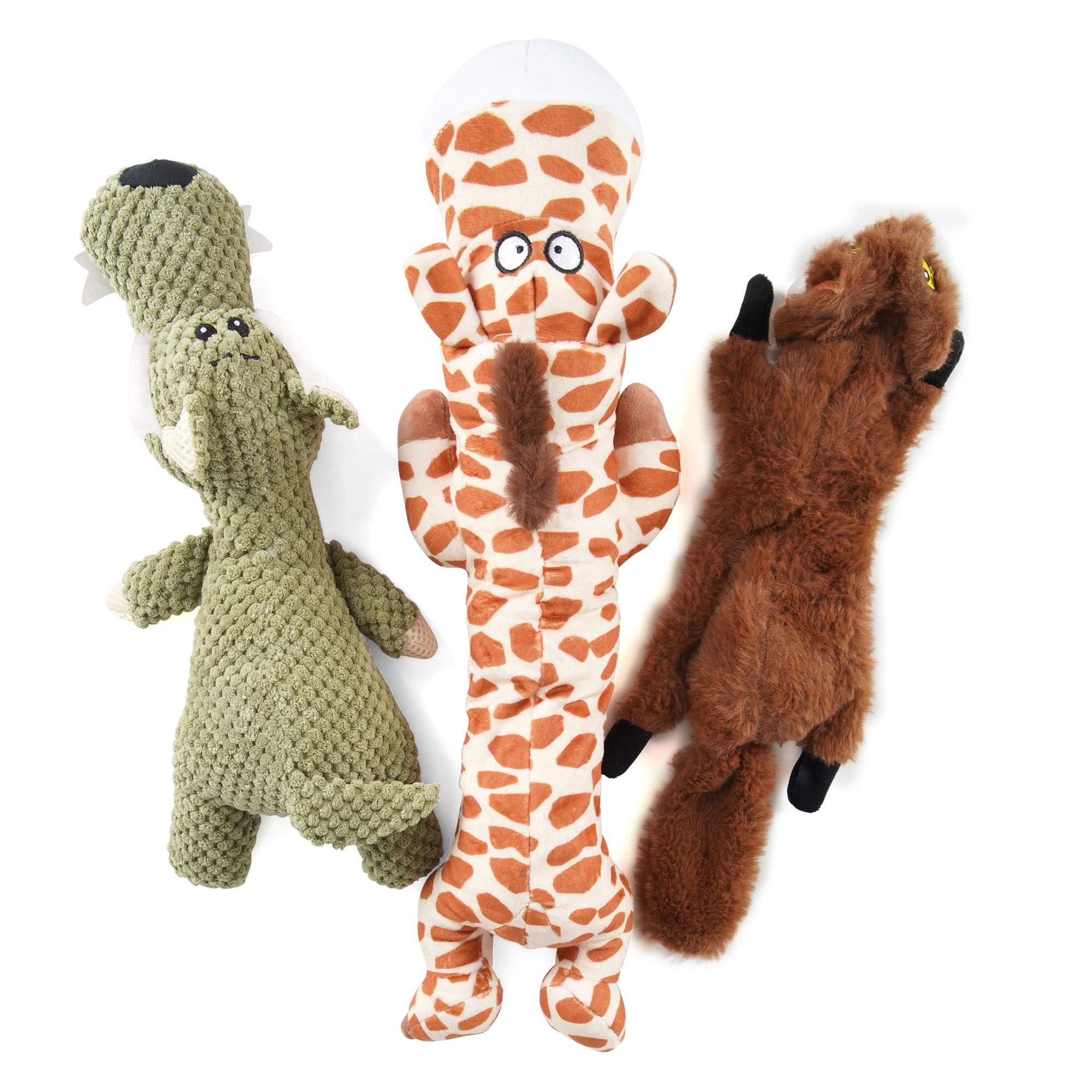 3 Pack Dog Squeaky Toys - Interactive Chew Toys for Small, Medium & Large Dogs with Cute Animal Designs & Fun Sounds - Keep Pets Entertained Indoors & Outdoors - Perfect for Playtime, Training & Boredom Relief