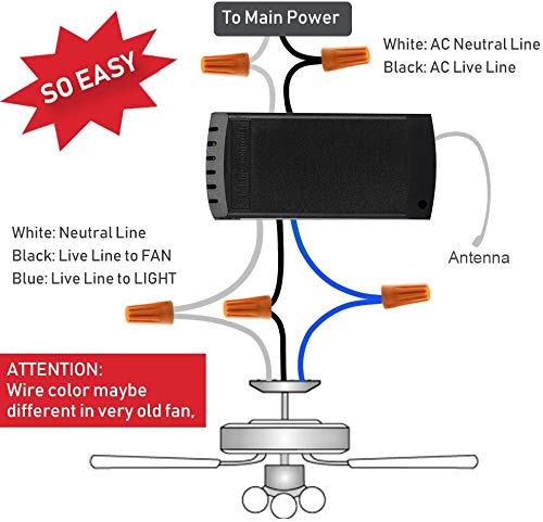 Smart WiFi Ceiling Fan with Light Kit & Remote Control - 3 Speed Settings, 4 Timer Modes - Works with Smart Life App, Alexa & Google Home - Perfect for Bedroom, Living Room & Home Office