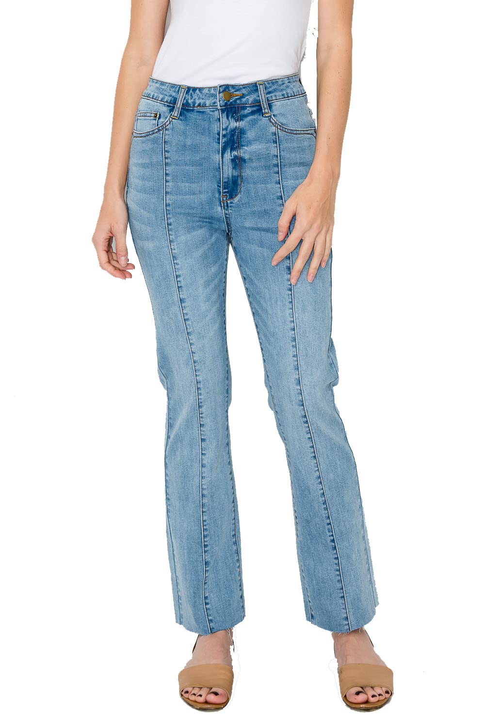 ZAMONG Women's High Waist Stretch Wide Leg Crop Jeans - Comfortable & Trendy for Casual Outfits, Streetwear, and Everyday Wear