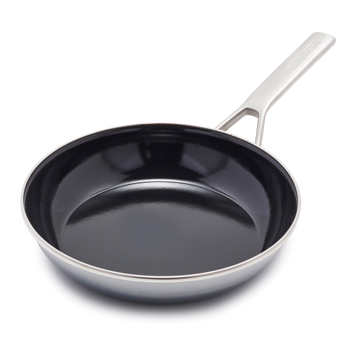Premium Merten & Storck 9.5-Inch Steel Core Enameled Fry Pan - Nonstick Skillet with Even Heat Distribution for Sauteing, Frying & Cooking | Cloud Gray Color | Perfect for Gas, Electric & Induction Stoves