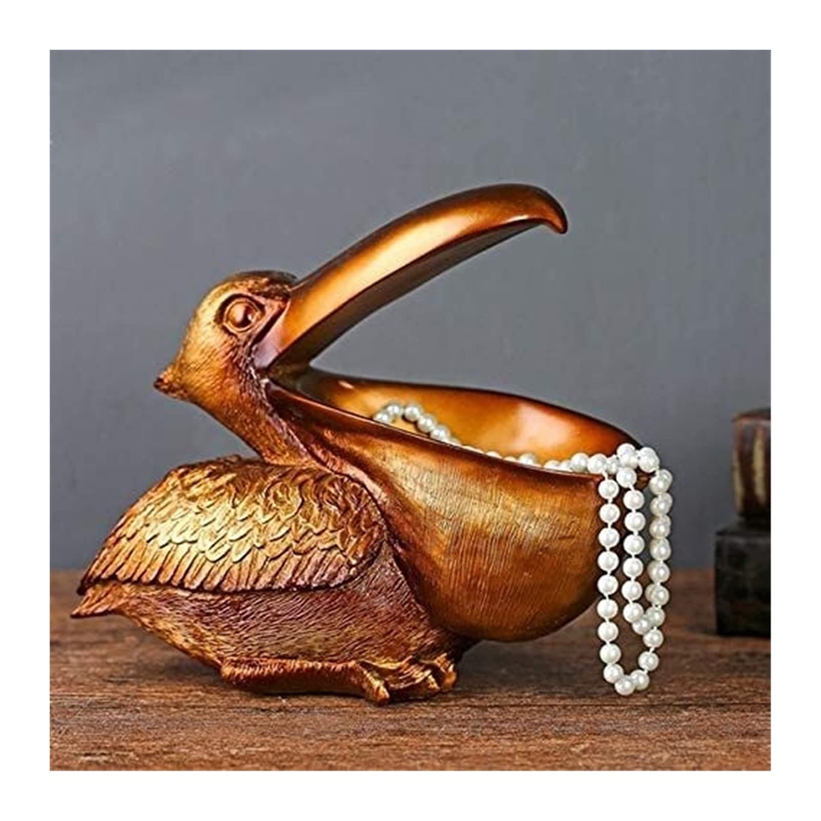 YUESFZ Gold Resin Toucan Ornament - Handmade Key Holder & Home Decor for Door Entrance, Office Cabinet, Table, Garden - Perfect for Tropical & Boho Decor Styles