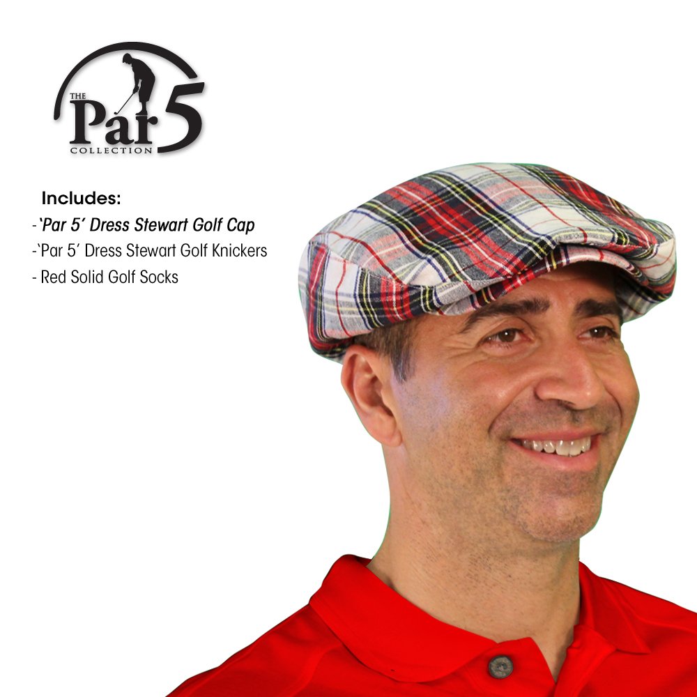 Men's Plaid Matching Golf Cap & Socks Set - Stewart Collection - Perfect for Golfing, Casual Wear & Outdoor Sports