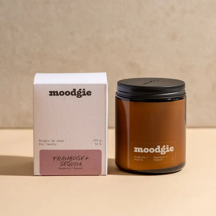Framboise & Sequoia Scented Candle - Natural Soy Wax Aromatherapy Candle for Home Relaxation, Romantic Dinners & Spa Nights