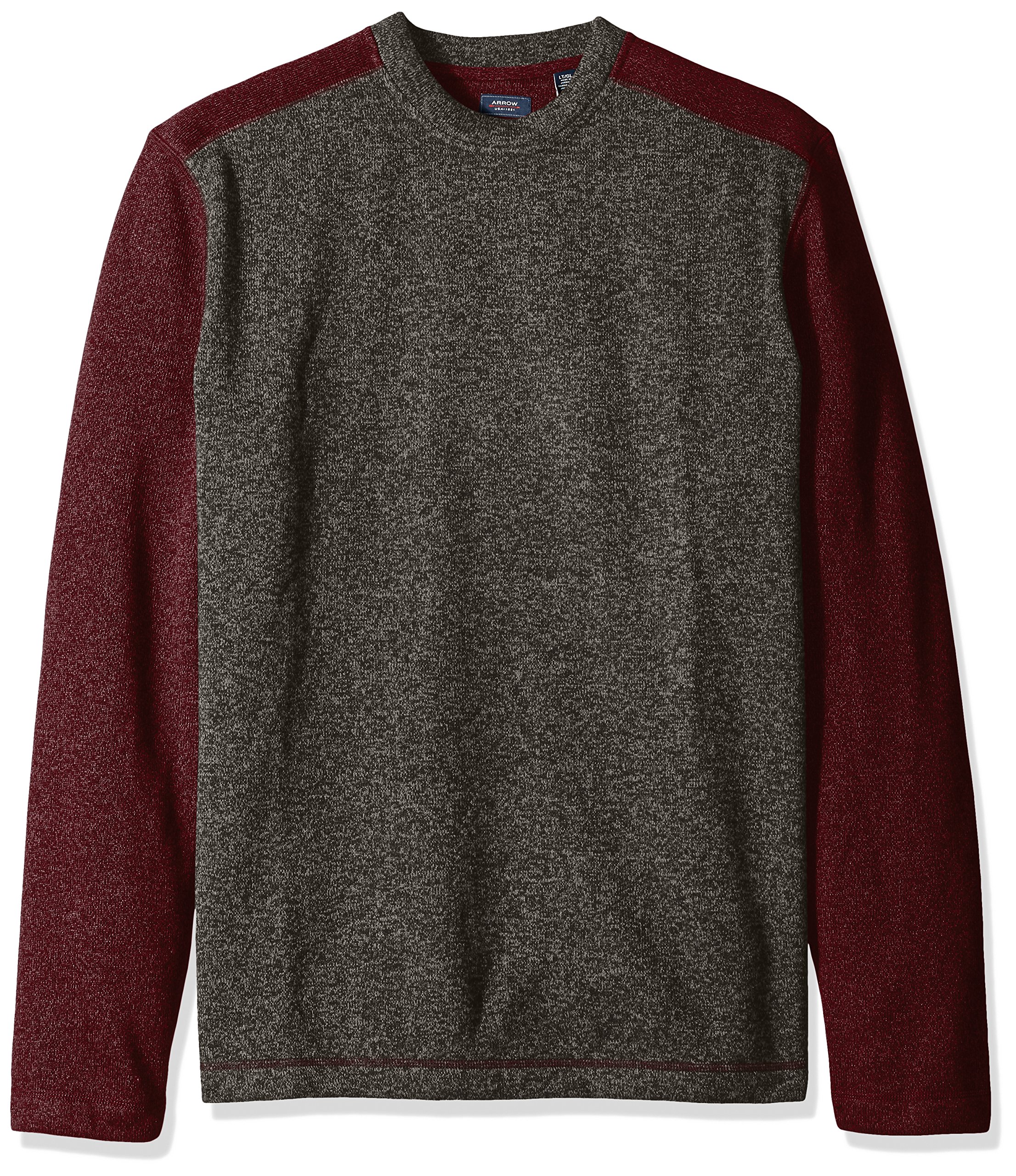 Arrow Men's Big & Tall Colorblock Fleece Crew Sweater - Warm & Stylish Winter Pullover for Casual Outings & Outdoor Activities