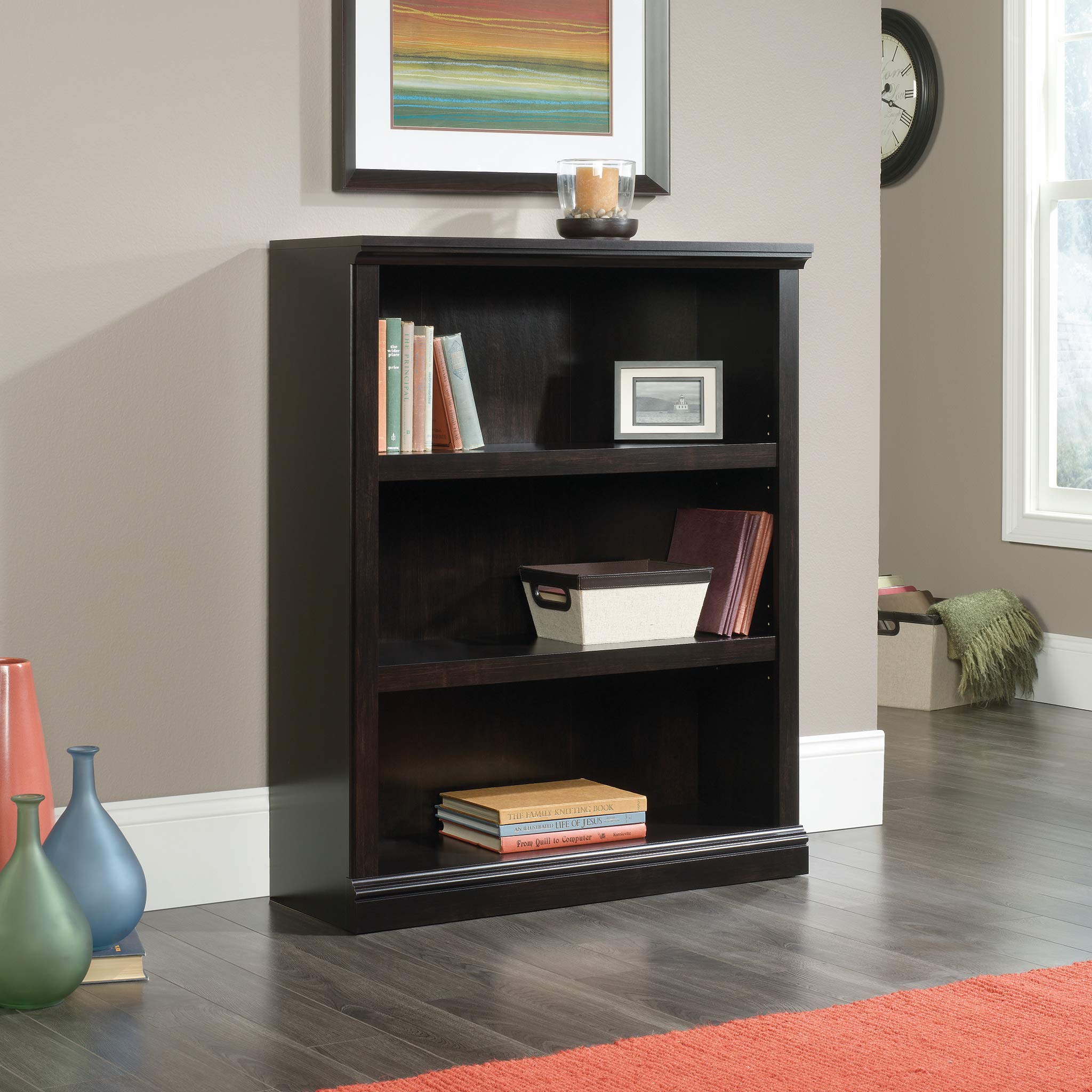 Sauder Edge Water Utility Cart - Multi-Purpose Storage Bookcase & Stand for Home, Office, or Kitchen Organization