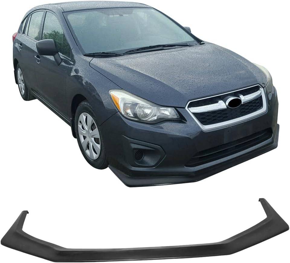 IKON V6 Style Front Bumper Lip for 2012-2014 Subaru Impreza | Unpainted PU Material | Enhances Aerodynamics & Sporty Look | Perfect for Car Enthusiasts & Street Racing