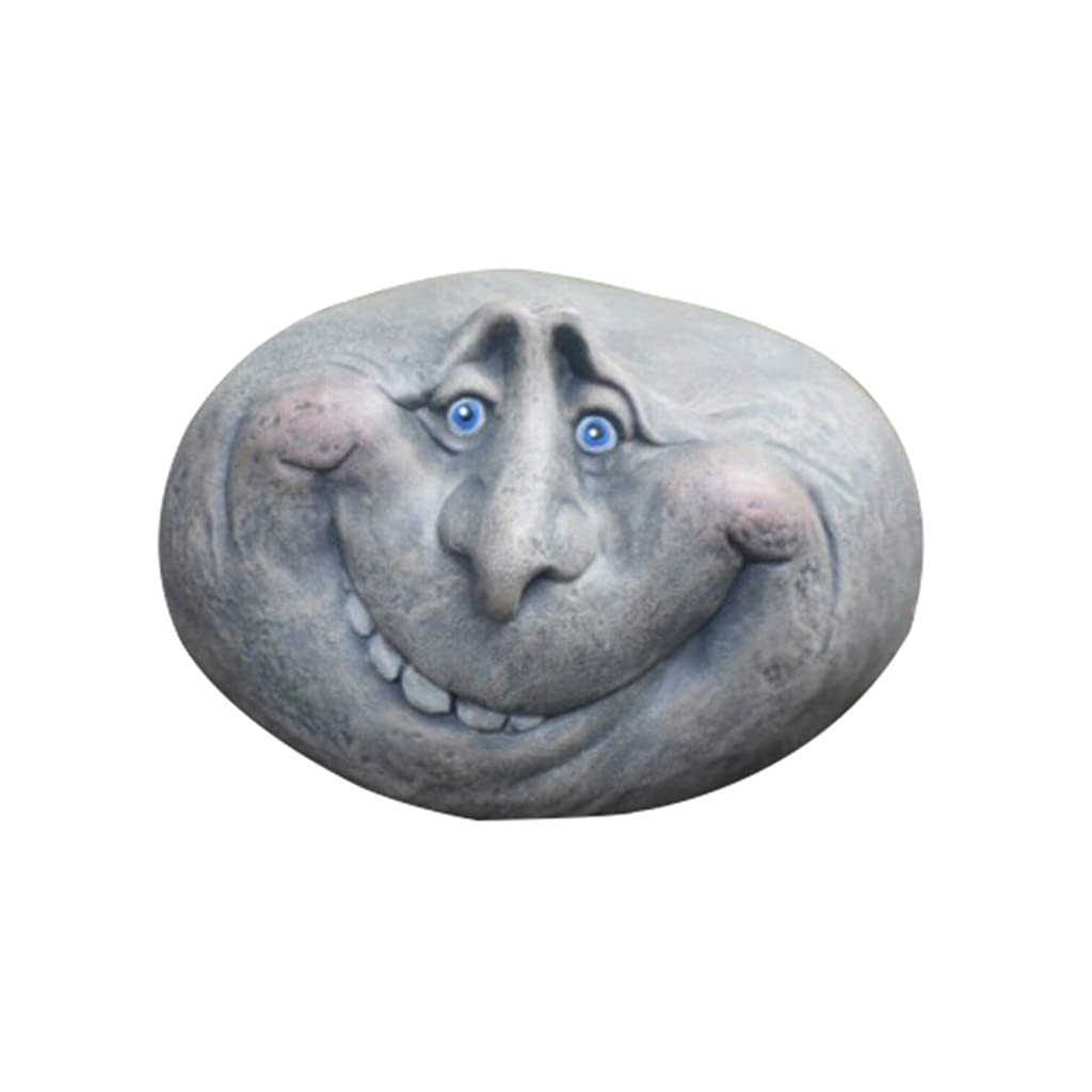 Funny Face Garden Rock Sculpture - Resin Yard Art for Indoors & Outdoors - Mystical Garden Stones for Patio, Porch & Home Decor (Color C) - Perfect for Outdoor Landscaping & Indoor Decoration