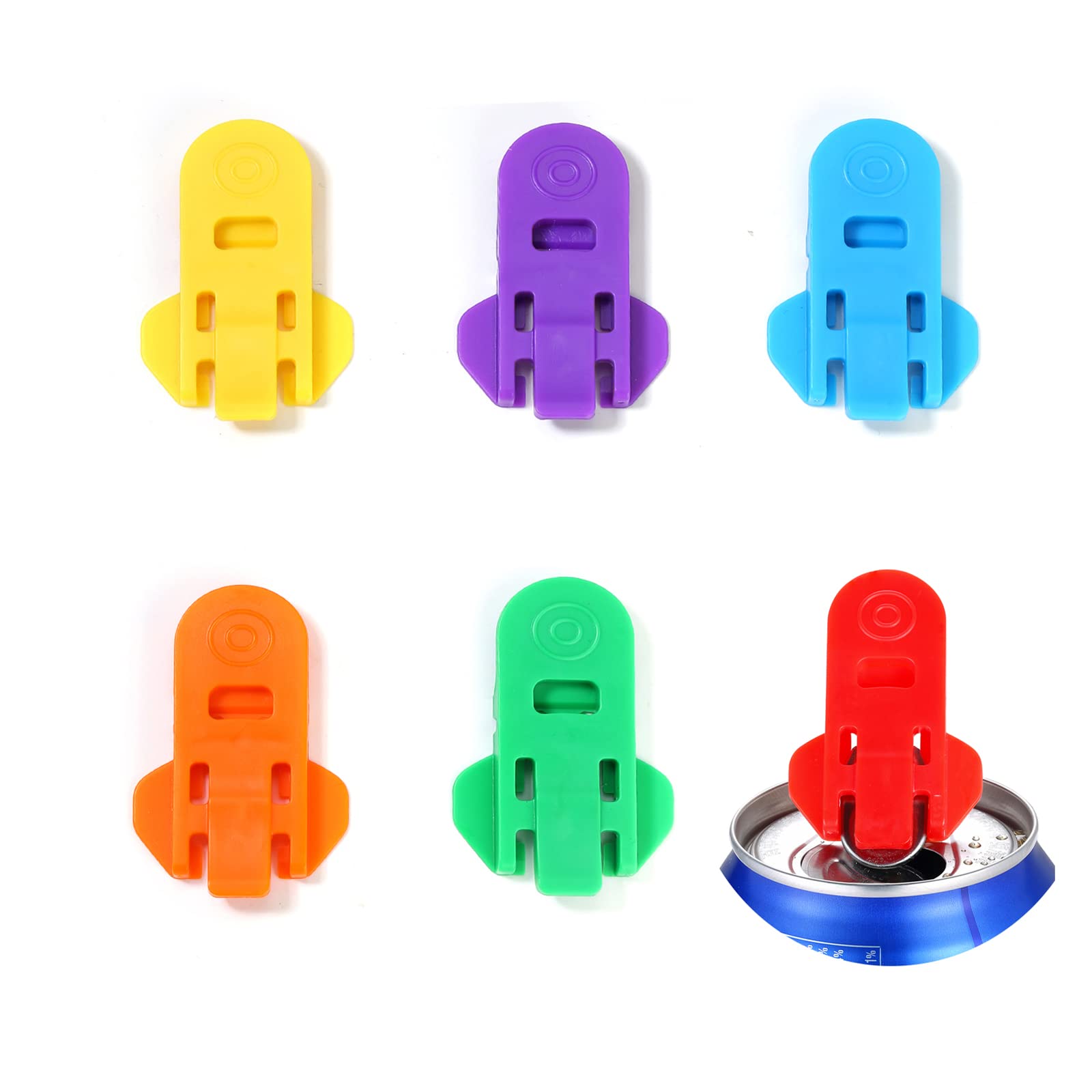 6-Pack Colorful Manual Can Openers with Plastic Shields - Easy Open Soda, Beer, Beverage Cans - Perfect for Parties, Camping, BBQs & Home Use