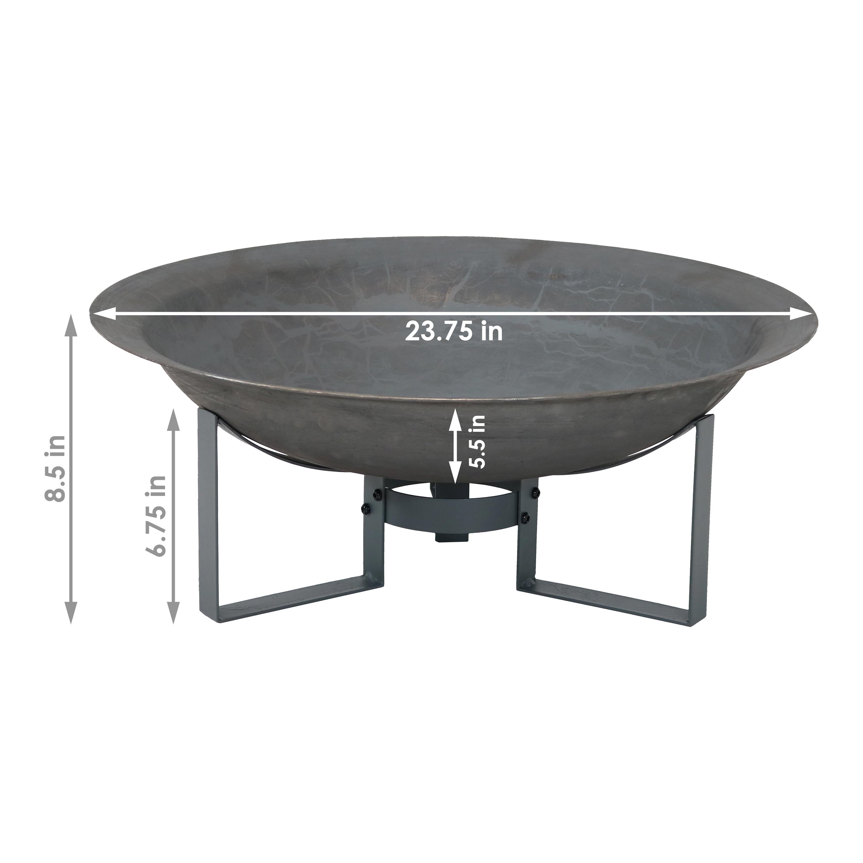 Sunnydaze Modern Cast Iron Fire Pit Bowl with Stand - 23 Inch Diameter Outdoor Fire Pit for Patio, Backyard, and Camping