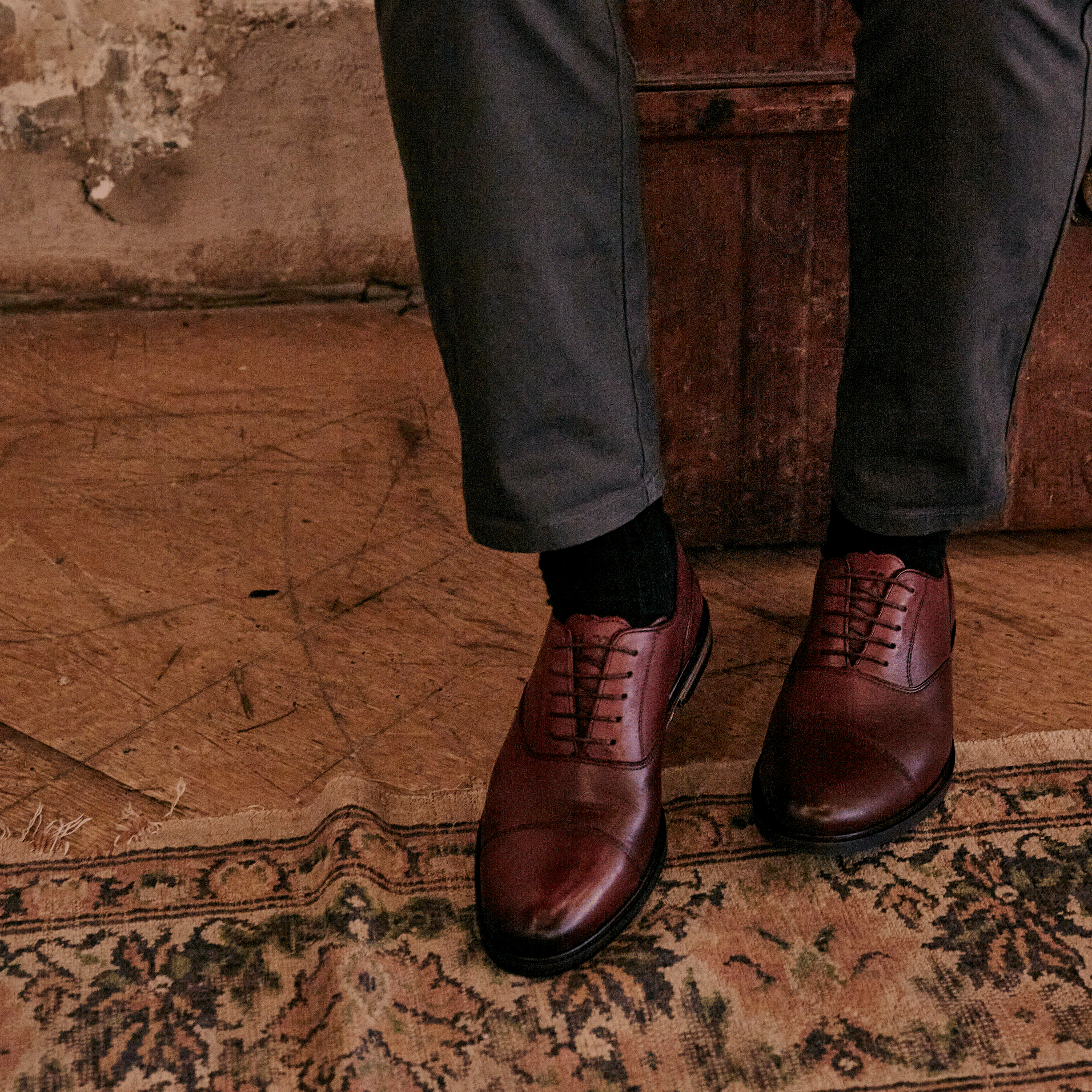 Maudsley Genuine Leather Oxford Shoes in Oxblood Red - Perfect for Business, Formal Events & Office Wear