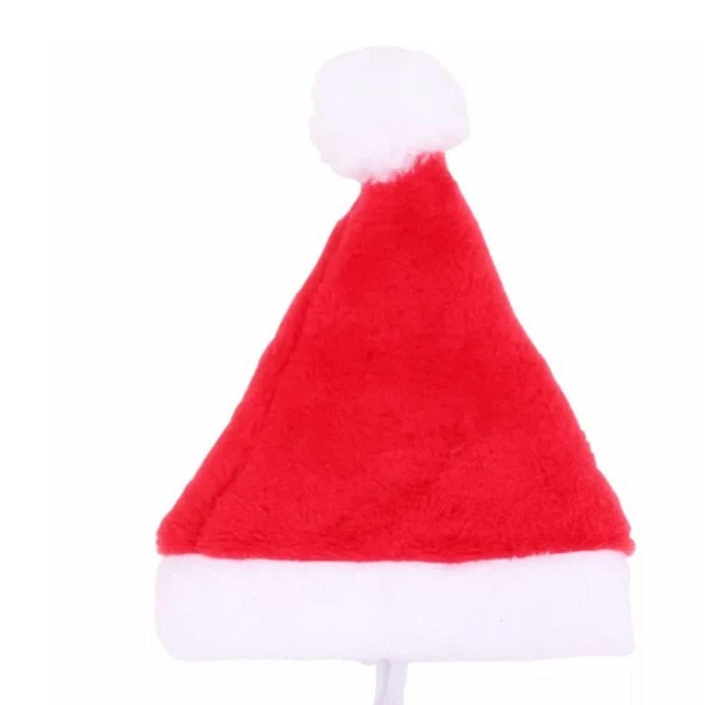 Festive Pet Santa Hats for Cats & Dogs - 2 Pack Red Christmas Costume Hats (5.5