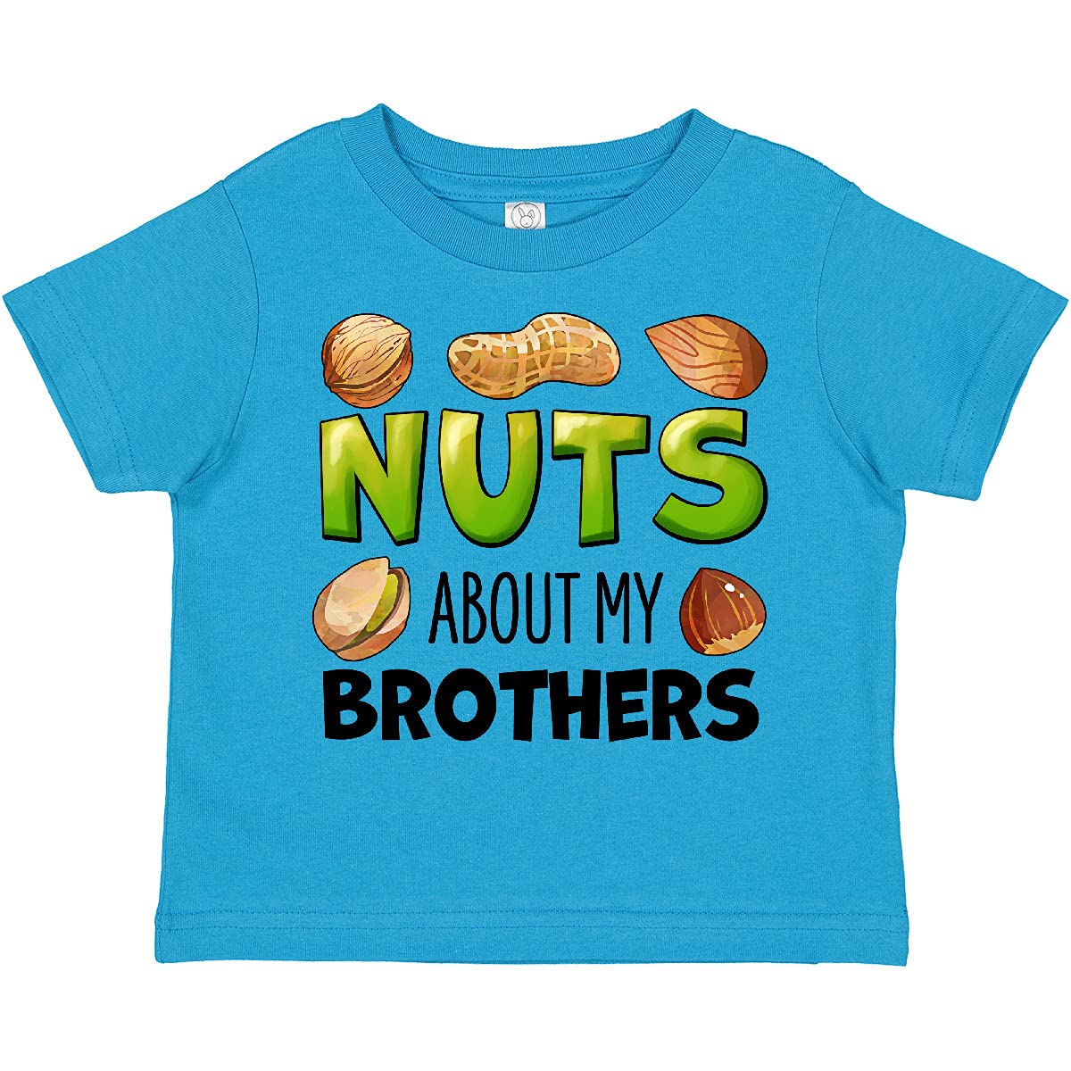 Inktastic 'Nuts About My Brothers' Peanut Almond Pistachio Toddler T-Shirt - Cute Sibling Matching Outfits for Family Photos & Casual Wear