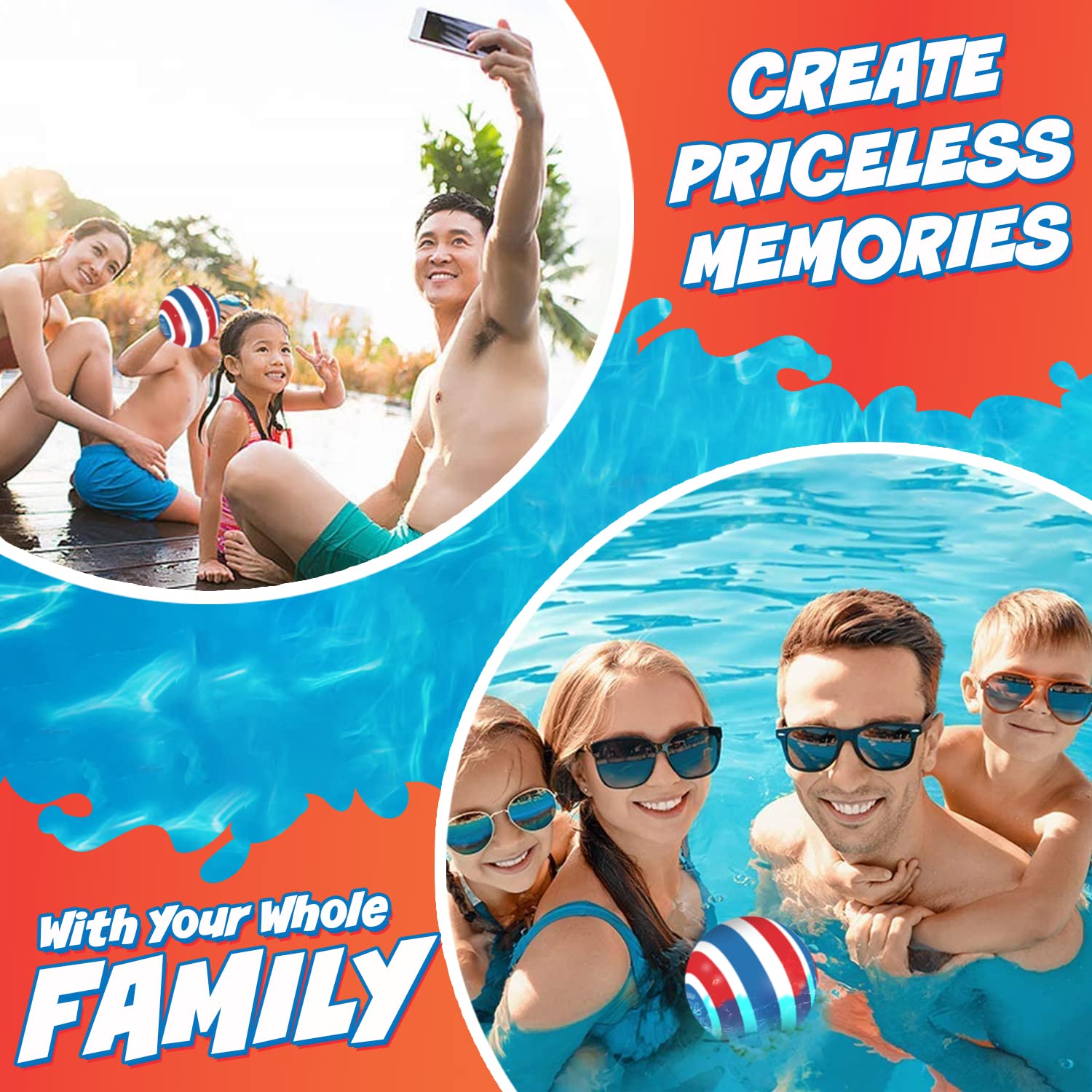 **Water-Filled Pool Balls for Kids - Fun Underwater Games & Swimming Pool Toys for Ages 6-12 - Best Summer Beach Toys for Boys & Girls - Perfect Gift for Birthdays & Outdoor Water Play**