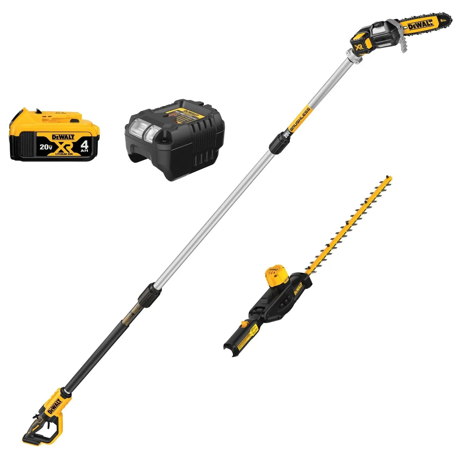 DeWalt DCKO86M1 20V MAX Pole Hedge Trimmer and Chainsaw Combo Kit - Cordless Power Tool for Tree Trimming, Landscaping, and Yard Maintenance