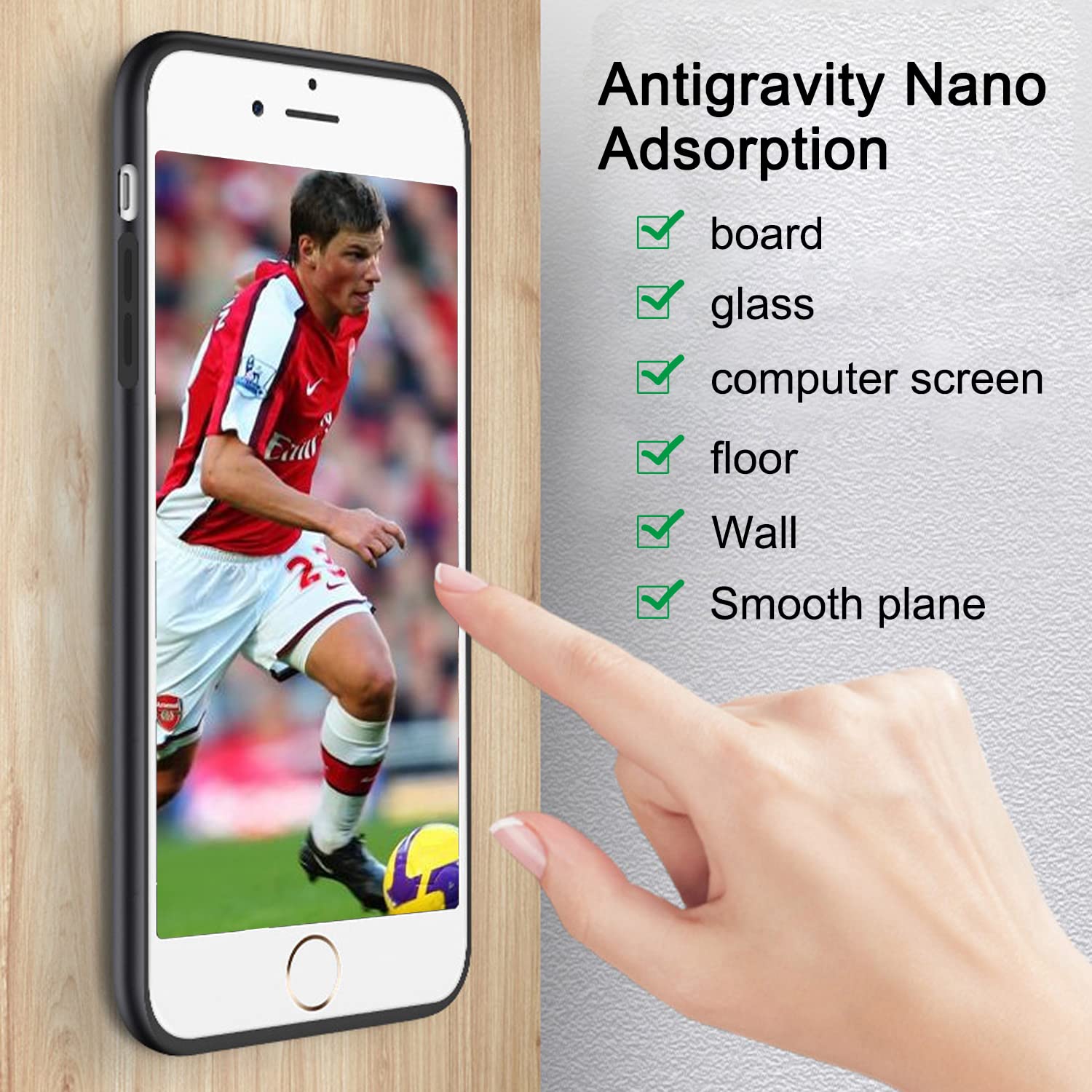 Ultra Thin Anti-Gravity iPhone 11 Case with Magical Nano Adsorption Technology - Sticky Protective Cover, Anti-Scratch Soft Shell (Black) - Perfect for Car Mounting, Desk Display & Hands-Free Use