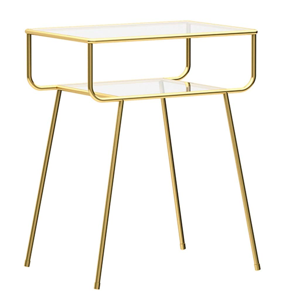 Modern Nightstand with Storage - Gold Bedside Table for Bedroom, 49 x 33 x 60cm Simple Luxury End Table - Perfect for Small Spaces, Apartments & Guest Rooms