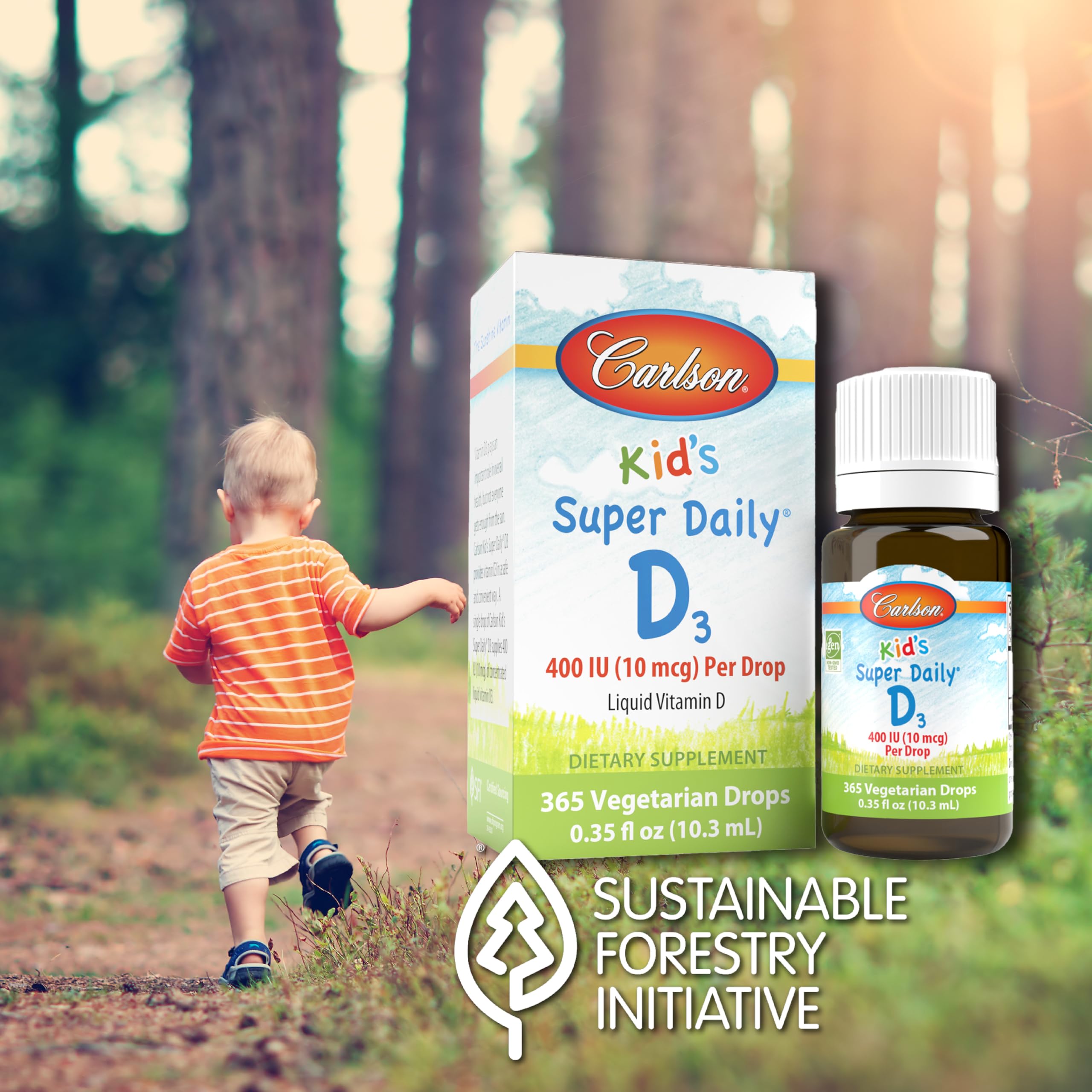 Kids Vitamin D3 Drops 10 mcg (400 IU) - 0.35 fl oz (10.3 ml) - Supports Immune System & Bone Health - Expires 1/2027 - Perfect for Infants & Toddlers Daily Nutrition