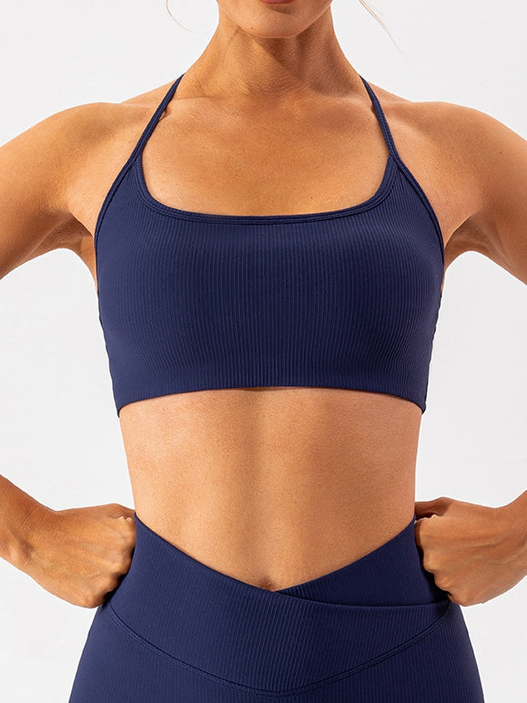 ZASUWA Women's Ribbed Sports Bras - High Support Workout Bra for Running, Yoga & Gym - Comfortable & Breathable Activewear