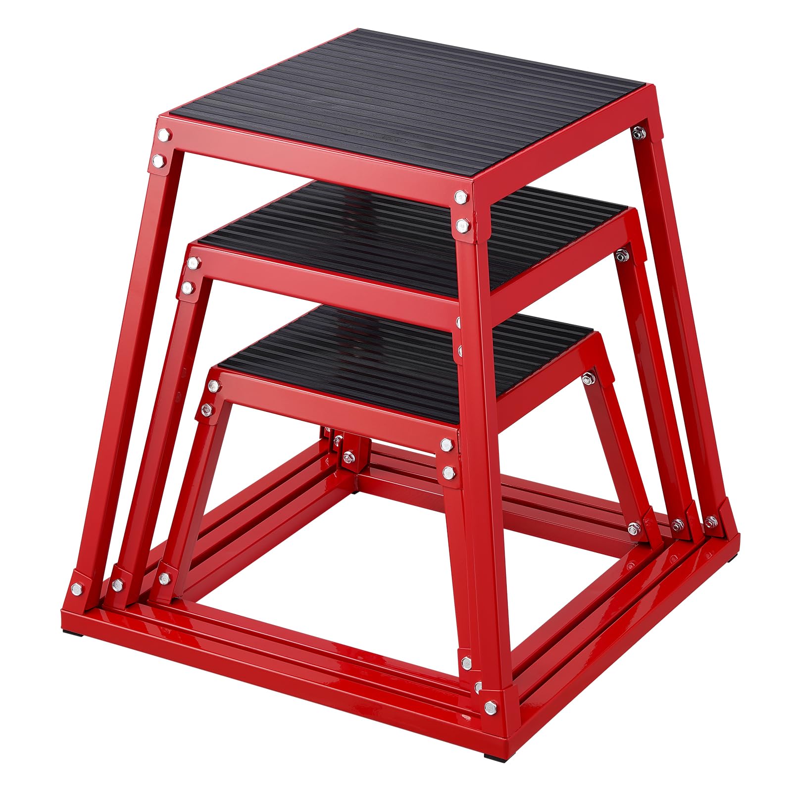 VEVOR 12/18/24 Inch Plyometric Box - Adjustable Jump Platform for Fitness Training, CrossFit, HIIT Workouts & Home Gym Exercises - Sturdy Exercise Box for Box Jumps, Step Ups & Strength Training