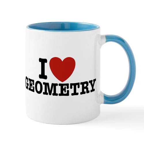 White/Blue Inside - I Love Geometry Mug