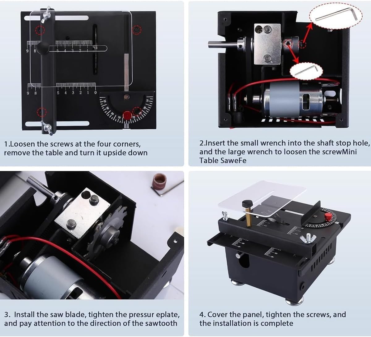 7-Speed Adjustable Mini Table Saw with 1/2