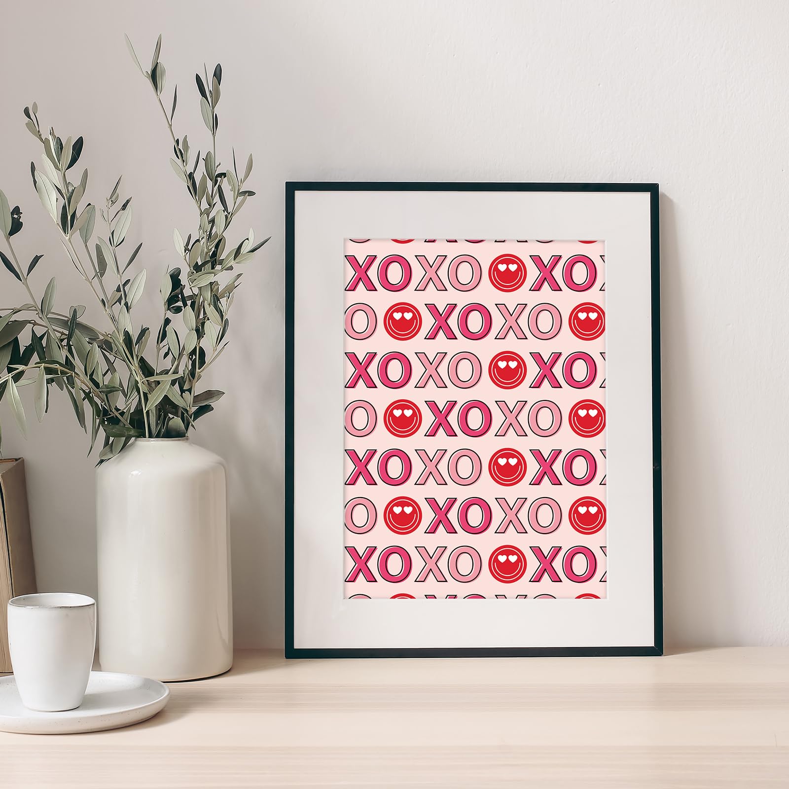 Whaline 60 Sheets Valentine Scrapbook Paper - Groovy Pink & Red Heart Pattern Retro Craft Paper for DIY Cards, Photo Albums, Journals (5.5 x 8.3 Inch) | Perfect for Valentine's Day Crafts, Scrapbooking, and Decorative Projects