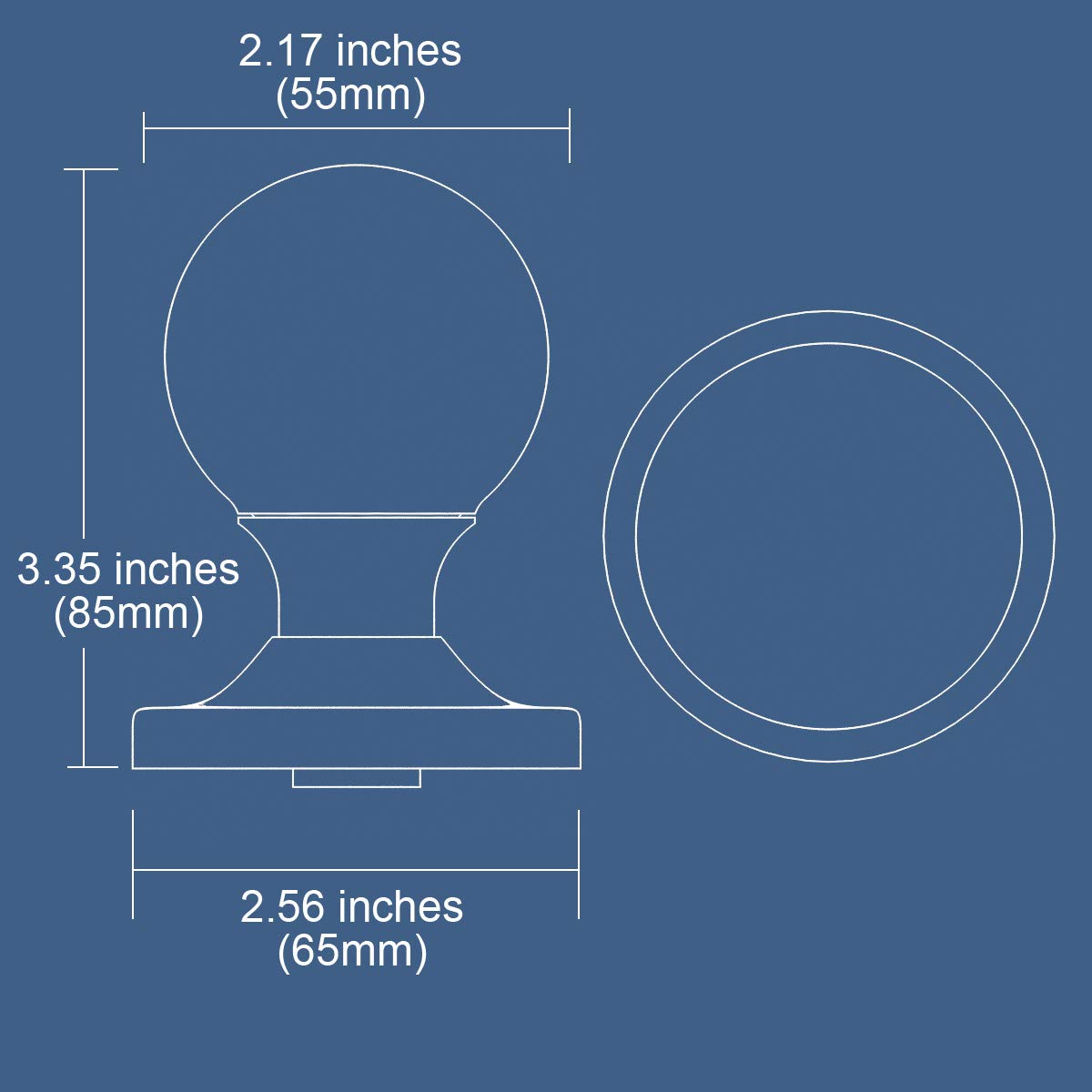(7 Pack) Dark Grey Crystal Privacy Door Knobs with Round Rosette - Perfect for Bedrooms, Bathrooms & Interior Doors